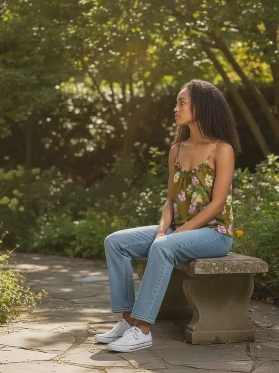 Aerie Floral Tank Top Women's Large Multicolor Sleeveless Pullover Boho Casual - Picture 6 of 10